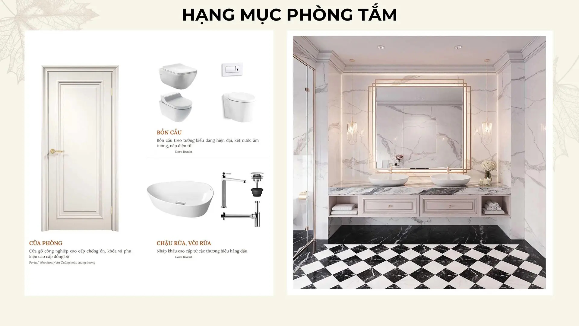 Tiêu Chuẩn Bàn Giao Noble Palace Tây Thăng Long 12 Hạng mục phòng tắm