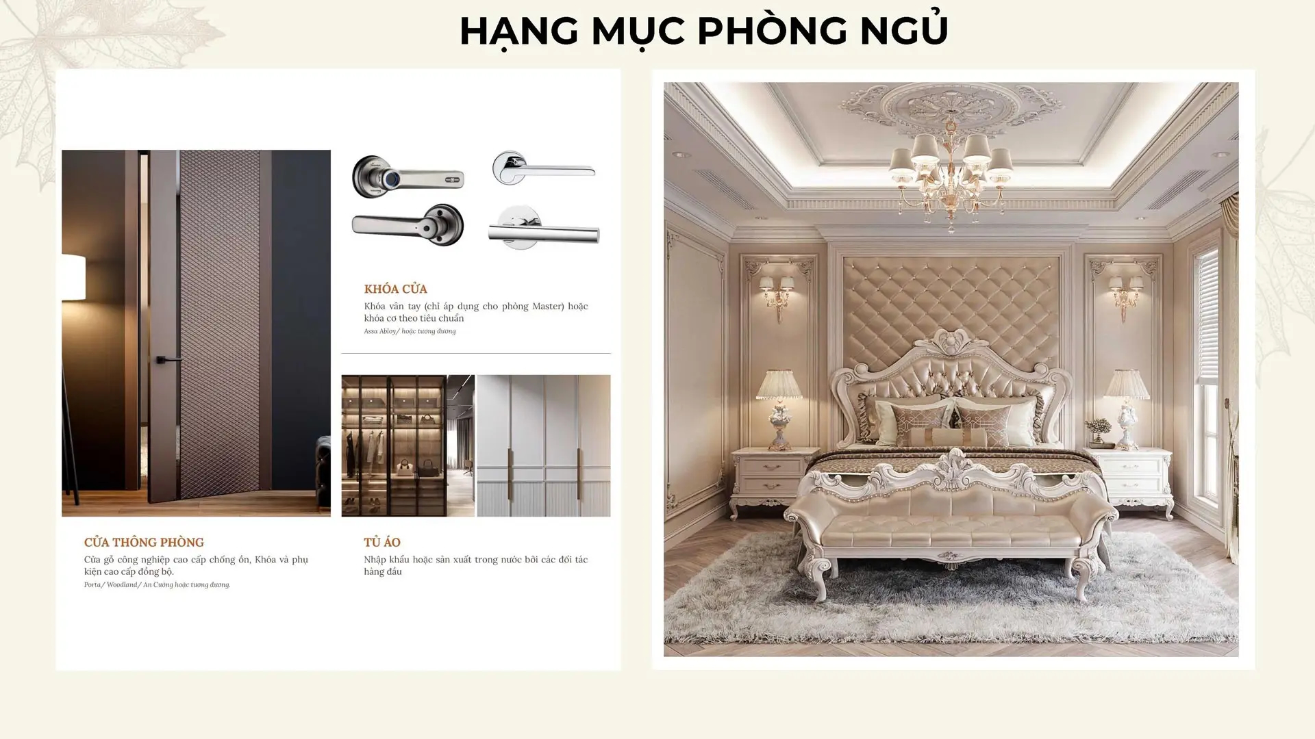 Tiêu Chuẩn Bàn Giao Noble Palace Tây Thăng Long 14 Hạng mục phòng ngủ