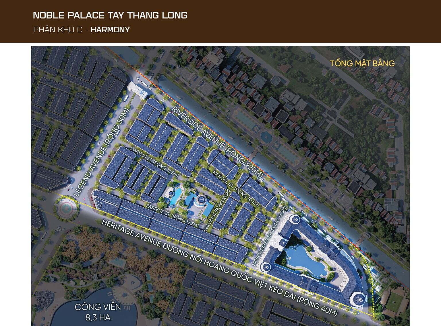Mặt bằng phân khu Harmony dự án Noble Palace Tây Thăng Long Đan Phượng