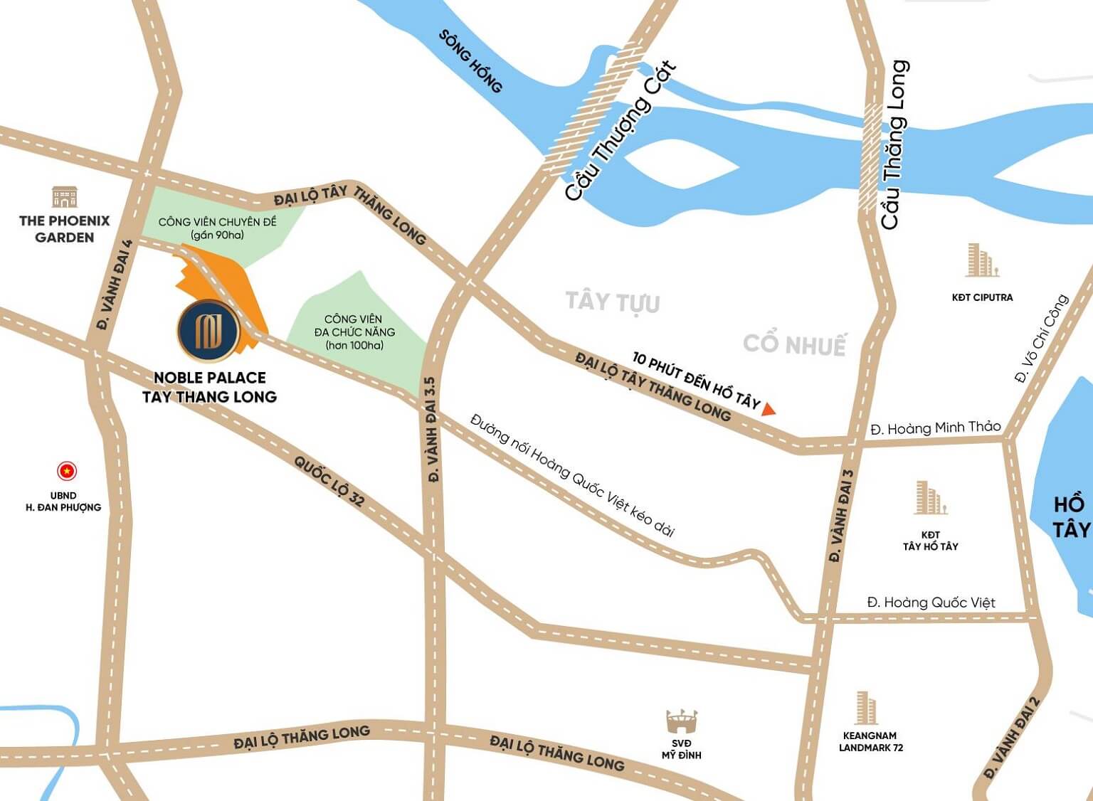 vị trí dự án noble palace tây thăng long